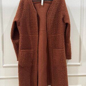 Soft Brown Faux Fur Cardigan - Oversized Fit